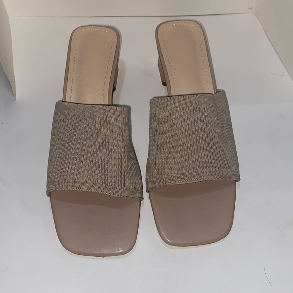 Tan sandals size 11 with kitten heel